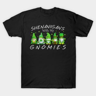 Shenanigans With My Gnomies St Patricks Day Gnome Shamrock T-Shirt